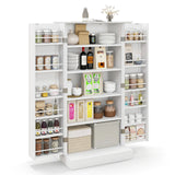 Freestanding Buffet Cupboards Sideboard with 2 Doors and Anti-Tipping Devices-White