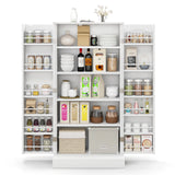 Freestanding Buffet Cupboards Sideboard with 2 Doors and Anti-Tipping Devices-White