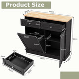 Kitchen Tilt Out Trash Cabinet with 70L Hidden Garbage Holder-Black