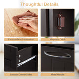 Kitchen Tilt Out Trash Cabinet with 11 Gallon Hidden Garbage Holder and Adjustable Shelf-Brown