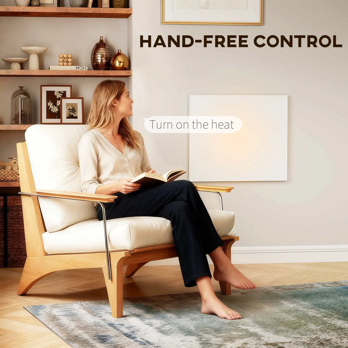 HOMCOM Wifi Smart Electric Heater, Far Infrared, Wall Mounted - 520W