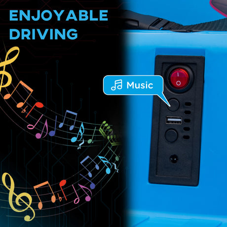 AIYAPLAY Angry Bird Licensed Waltzer Car, 12V Kids Bumper Car w/ Joysticks, Remote, Music LED Lights, Blue