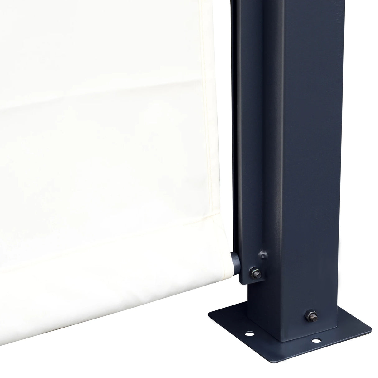 Outsunny Metal Pergola With Canopy Sliding Pergola Canopy 3Lx3Wx2.3H m Garden Gazebo Party Tent Sun Shelter Cover - Cream White/Black