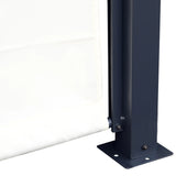 Outsunny Metal Pergola With Canopy Sliding Pergola Canopy 3Lx3Wx2.3H m Garden Gazebo Party Tent Sun Shelter Cover - Cream White/Black