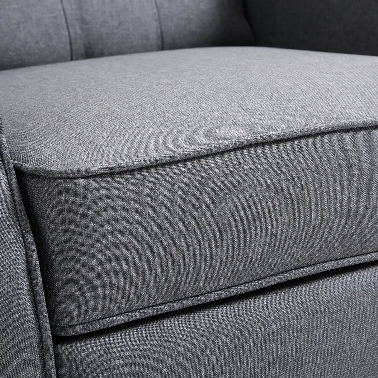 HOMCOM Recliner Armchair, Vintage Reclining Chair with Nail Head Trim, Wingback Chair with Button Tufted Back and Footrest, for Living Room, Grey