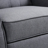 HOMCOM Recliner Armchair, Vintage Reclining Chair with Nail Head Trim, Wingback Chair with Button Tufted Back and Footrest, for Living Room, Grey