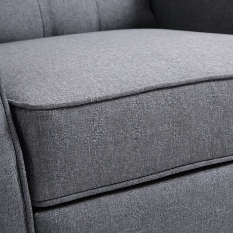 HOMCOM Recliner Armchair, Vintage Reclining Chair with Nail Head Trim, Wingback Chair with Button Tufted Back and Footrest, for Living Room, Grey
