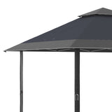 Outsunny 4 x 4m Pop-up Gazebo Double Roof Canopy Tent with UV Proof, Roller Bag & Adjustable Legs Outdoor Party, Steel Frame, Grey