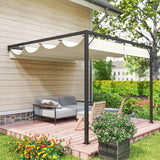 Outsunny 3 x 3 m Pergola, with Sliding Canopy - Cream White