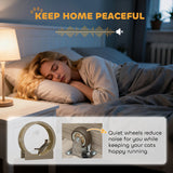 PawHut Cat Wheel with Brake, Scratching Pads - Walnut Brown