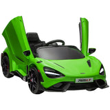 AIYAPLAY McLaren 765LT Licensed 12V Kids Electric Ride on Car with Butterfly Doors, Remote Control, Transport Wheels, Green