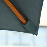 Outsunny 3 x 3 metre Patio Parasol Garden Umbrellas Sunshade Outdoor Wooden Parasol Canopy Double Tier, Dark Grey, BASE NOT INCLUDED
