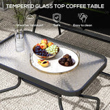 Outsunny Four-Piece Metal Garden Sofa Set - Black