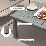 Outsunny 100cm x 60cm Aluminium Outdoor Coffee Table - Grey