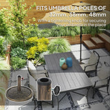 Outsunny 12kg Resin Garden Parasol Base, Round Umbrella Base, Heavy Duty Sun Umbrella Base for 32, 38, 48 mm Umbrella Poles for Deck Poolside, Bronze Tone