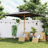 Outsunny 3 m Square Canopy Parasol - Black