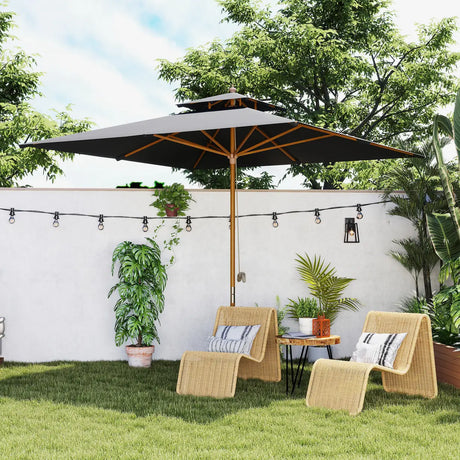 Outsunny 3 m Square Canopy Parasol - Black
