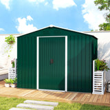 Outsunny Large Garden Storage Shed, 7.7 x 5.7 with Ventilation Slots and Sliding Doors for Gardeners, Green
