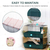 PawHut Indoor Rabbit Guinea Pig Cage Small Animal Cage Two Storey 80 x 44 x 82 cm