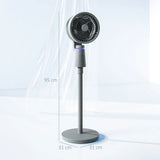 HOMCOM Pedestal Air Circulation Fan with Oscillating, Light Off, Grey