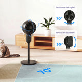 HOMCOM Air Circulator Fan Pedestal Cooling Fan with 3 Speed and Carry Handle, 9 Inch, Black