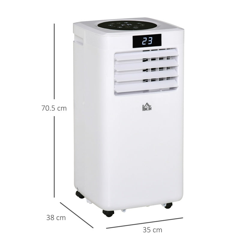 HOMCOM 10000 BTU Air Conditioning Unit, 3-in-1 Portable Air Conditioner, Dehumidifier, Cooling Fan with Remote Control, Digital Display, 2 Speeds, 24H Timer, Window Venting Kit, 22m2