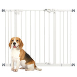 PawHut Metal 74-100cm Wide Adjustable Dog Gate Black