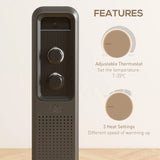 HOMCOM 2500W Oil Filled Radiator, 11 Fin, Portable Electric Heater with 3 Heat Settings, Safety Cut-Off and Wheels, Grey