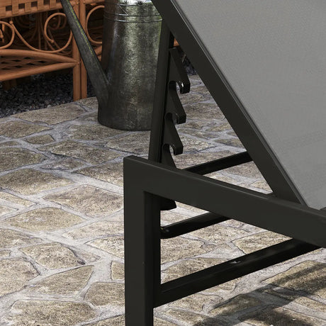 Outsunny Reclining Sun Lounger - Grey