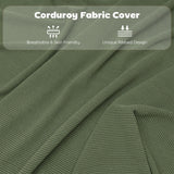 HOMCOM Set of Four Folding Corduroy Seat Chairs - Green