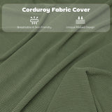 HOMCOM Set of Four Folding Corduroy Seat Chairs - Green