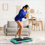 HOMCOM 3-Level Aerobic Step 10/15/20cm Steppers for Exercise Workout w/ Non-Slip Top Compact Stepper Home Office Indoor Outdoor Fitness Equipment