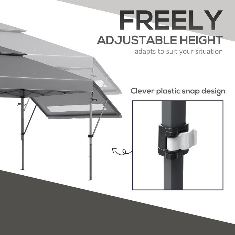 Outsunny 5 x 3m Height Adjustable Pop-Up Gazebo, with Accessories - Grey