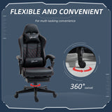 Vinsetto Computer Gaming Chair with Footrest, Video Gaming Chair for Adults with 130° Reclining Back, Desk Chair with Lumbar Support and Adjustable Height, Black Red