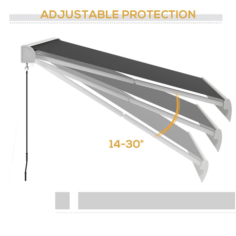 Outsunny 2.5 x 3m Electric Cassette Awning, with Remote - Grey