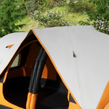 Outsunny 2 Bedroom Tent Six-man Seates Family Camping for Outdoor Adventure, Orange