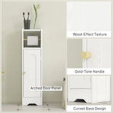 HOMCOM Small Bathroom Storage Cabinet with Toilet Roll Holder - White