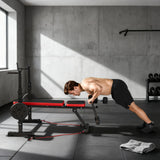 SPORTNOW Adjustable Weight Bench with Squat Rack and Dip Stand