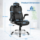 Kneading Massage Office Chair with Adjustable Height and Rocking Function-Black