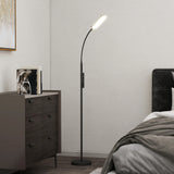 HOMCOM LED Floor Lamp, Standing Lamp with Remote & Touch Control, Stepless Dimmable Colours Temperature & Brightness, 360 Adjustable Gooseneck, 1 Hour Timer, Memory Function for Living Room, Black