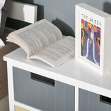 HOMCOM 6 Drawer Storage Tower, Dresser Chest with Wood Top, Organiser Unit for Closets Bedroom Nursery Room Hallway