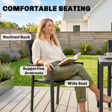 Outsunny 7 Pieces Outdoor Dining Set, Patio Table and Chairs for 6, Garden Dining Furniture Set with Slatted Tabletop