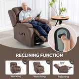 HOMCOM Eight-Point Massage Electric Lift Chair - Dark Brown