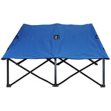 Outsunny Double Camping Cot Bed, with Bag - Blue