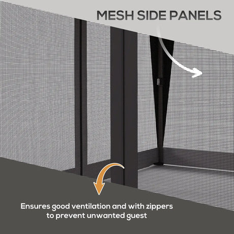 Outsunny 3 x 3(m) Pop Up Gazebo with Mosquito Netting, 1 Person Easy up Marquee Party Tent with 1-Button Push, Double Roof, Carry Bag, Sandbags, Height Adjustable Instant Shelter, Grey