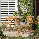 Outsunny 3 Piece Folding Bistro Set, Wooden Garden Table and Chairs for Outdoor, Patio, Yard, Porch, Teak