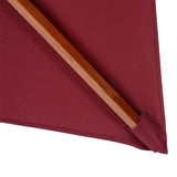 Outsunny 3 x 3(M) Garden Parasol Umbrella Sunshade, Outdoor Wooden Parasol with Double Tier Canopy, Wine Red