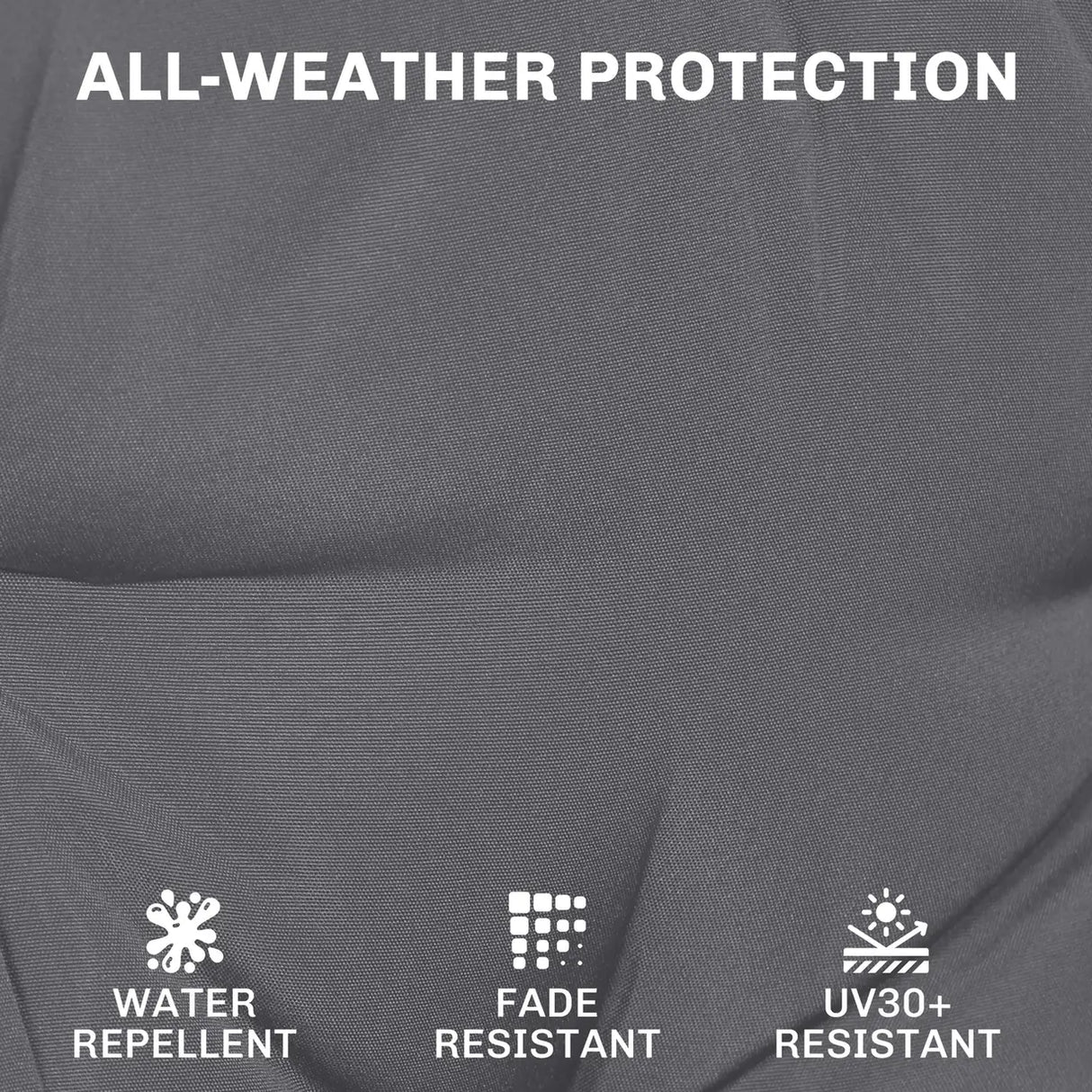 Outsunny Outdoor Chair Seat Cushions Set of 2, Garden Chair Cushions with 7cm Thick Foam & Ties, Dark Grey