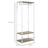 HOMCOM Hallway Coat Rack and Shoe Bench Tree - Grey