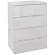 HOMCOM High Gloss Chest of Drawers, 4-Drawer Storage Cabinets, Modern Dresser for Bedroom, White